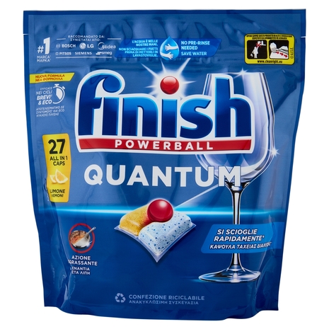 Finish Quantum All In One Lemon pastiglie lavastoviglie 27 lavaggi 280,8 g